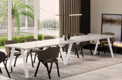 ENDO XXL Esstisch Lungo WEISS 130-405 cm ausziehbar Kulissentisch Esszimmertisch NEU