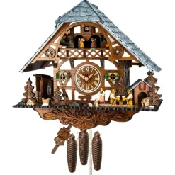Engstler - 38917/8 MT - Kuckucksuhr - 1-Tag-Kettenzugwerk - Nussbaum
