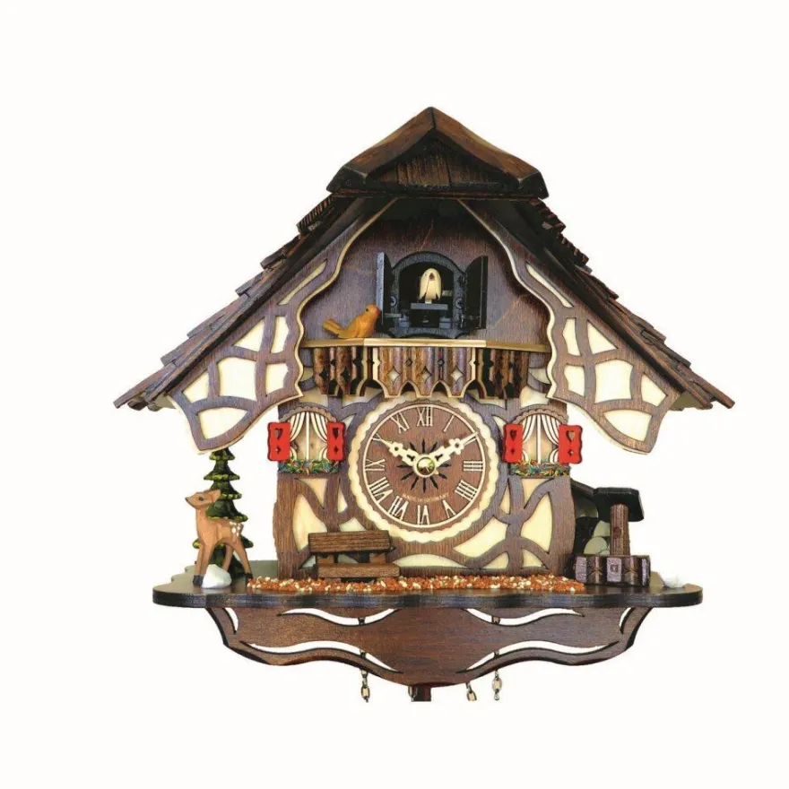 Engstler - 416 Q - Kuckucksuhr - Quarz - Nussbaum