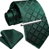 Enlision Herren Krawatten- und Einstecktuch-Set mit Krawattennadel
