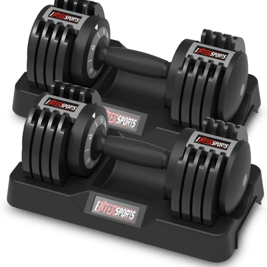 EnterSports Verstellbare Hantel 12kg - Platzsparend & Sicher für Ihr Training