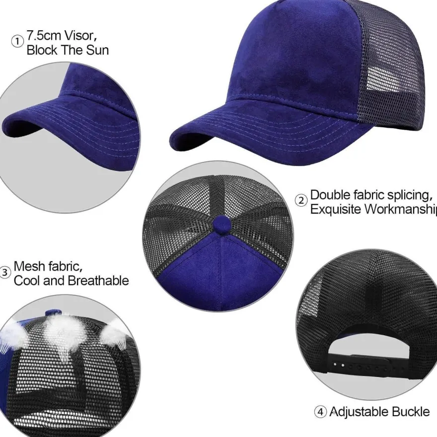 Enwokran Baseballkappe Herren, verstellbar, Netzrücken, Sommerhut