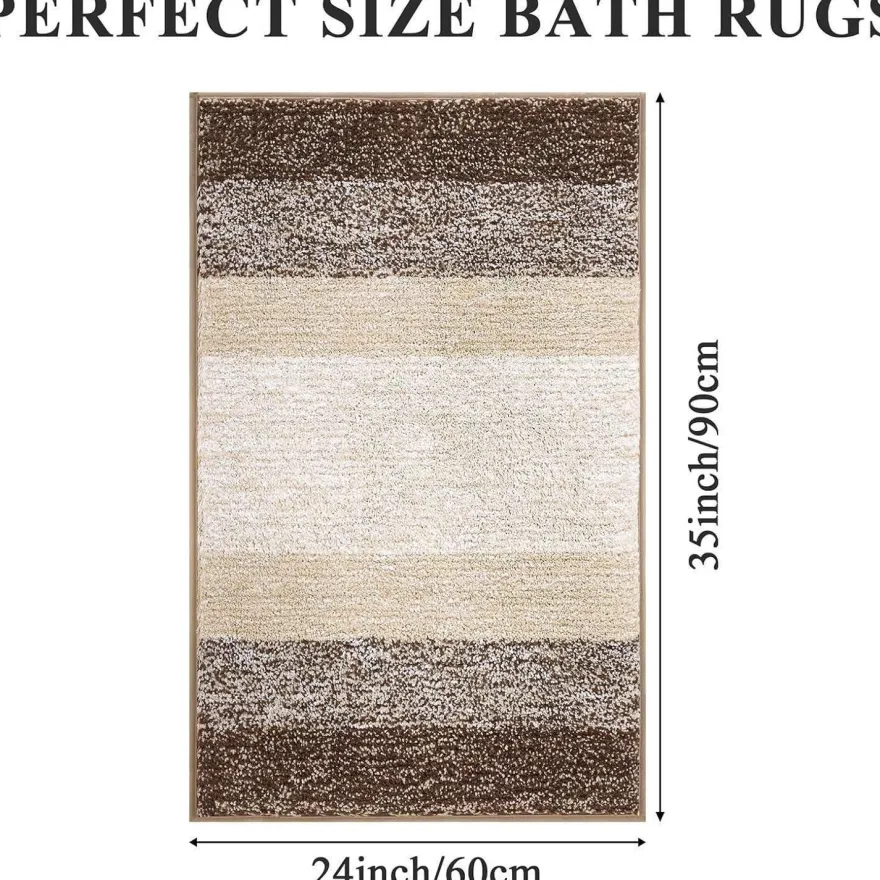 Enyhom Super Weich Badematte Kaffee 60 x 90 cm Mikrofaser Hochflor rutschfest