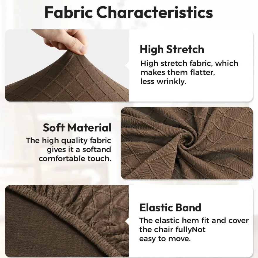Eozakavod Jacquard Esszimmerstuhlbezüge 6er Set - Universale