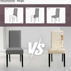 Eozakavod Stuhlhussen 4er Set Grau - Moderne Stretch Stuhlbezüge für Esszimmer