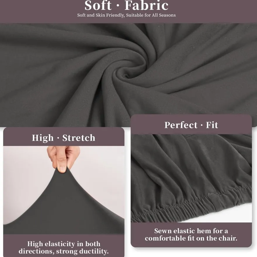 Eozakavod Stuhlhussen 4er Set Grau - Moderne Stretch Stuhlbezüge für Esszimmer
