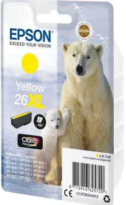 Epson Tintenpatrone 26XL T2634 Claria Gelb (9,7 ml)