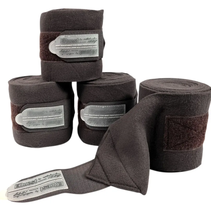 EQuest Fleece Bandage Act-Line für Pferde, 4er Set - Mocha