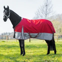 EQuest Outdoordecke Rainmaster 0g, Regendecke für Pferde, Rot/Grau