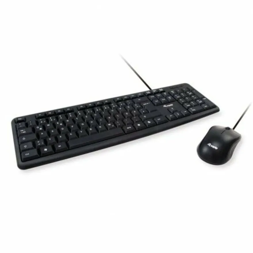 Equip Kabelgebundene Kombi Keyboard+Mouse, schwarz, spanisch