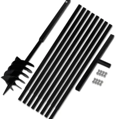 Erdbohrer mit Griff 180 mm Verlängerungsrohr 9 m