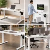 Ergonomischer, höhenverstellbarer Schreibtisch, weiß: 120 x 60 cm: ARIA
