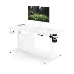 Ergonomischer, höhenverstellbarer Schreibtisch, weiß: 120 x 60 cm: ARIA