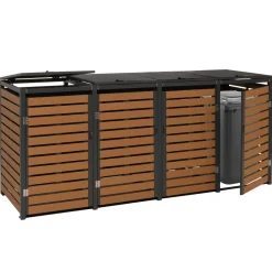 4er Mülltonnenverkleidung HWC-K14, Mülltonnenbox, 130kg WPC