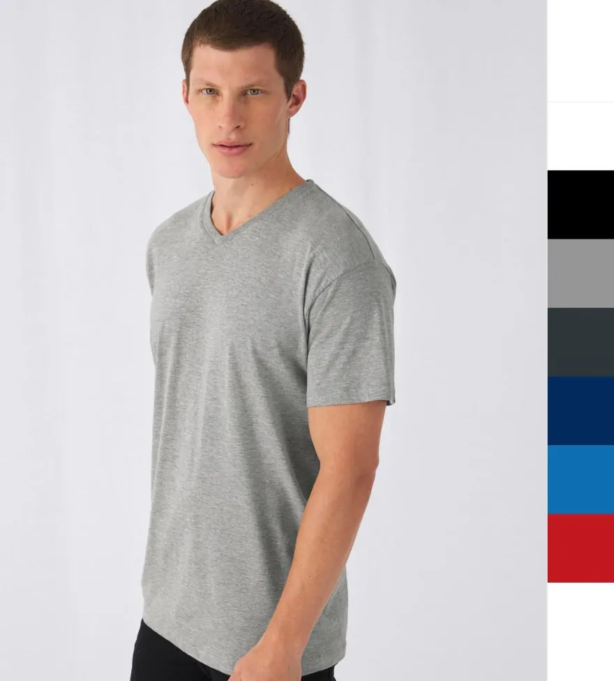 10er Pack Herren Exact V-Neck T-Shirt von B&C S bis 2XL Fair Wear Öko-Tex TU006