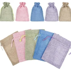 20er Pack Jutesäckchen 10x14cm mit Kordelzug für Geschenke, Hochzeit, Basteln