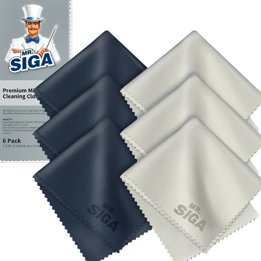 6er Pack MR. SIGA Mikrofaser Reinigungstücher Brillenputztuch 6x7 Zoll