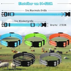 5er Pack Reflektierende Ziegen Halsbänder Glocken Nylon Schaf Kuh Weide