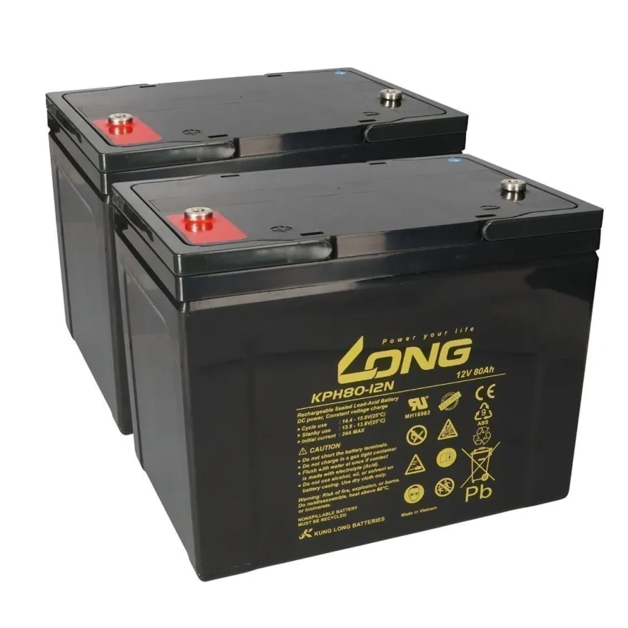 Ersatzakku für Invacare Storm 3 2x Kung Long Bleiakku KPH80-12N M6 12V 80Ah Longlife