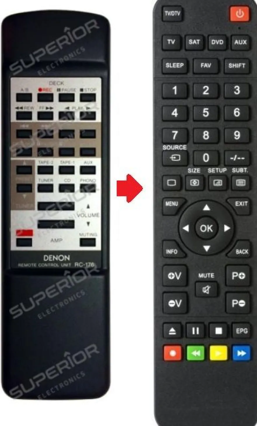 Ersatz Fernbedienung für Denon RC- 837 und RC-843