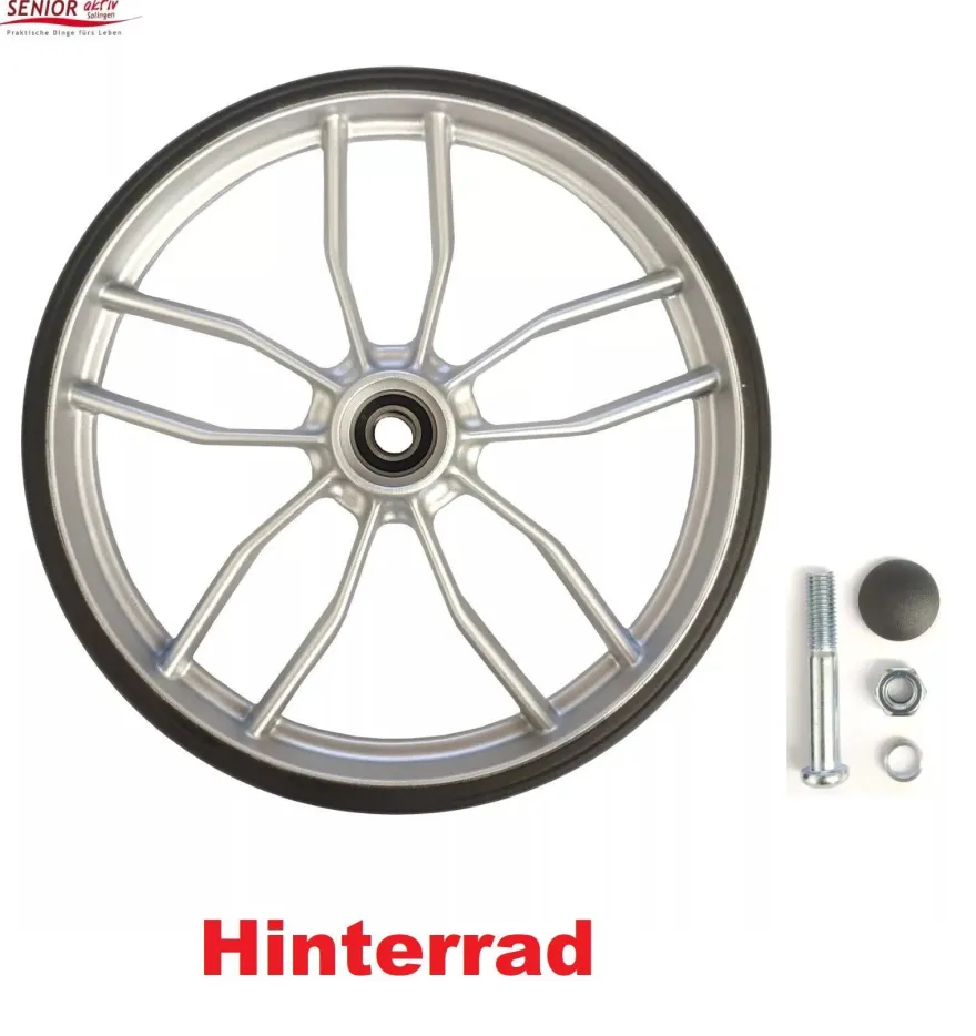 Ersatzrad für Rollator Russka elan classic Vorderrad Hinterrad mit Lager Schrauben