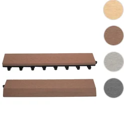 2er-Set Abschlussleiste für WPC Bodenfliese Rhone, Abschlussprofil, Holzoptik Balkon