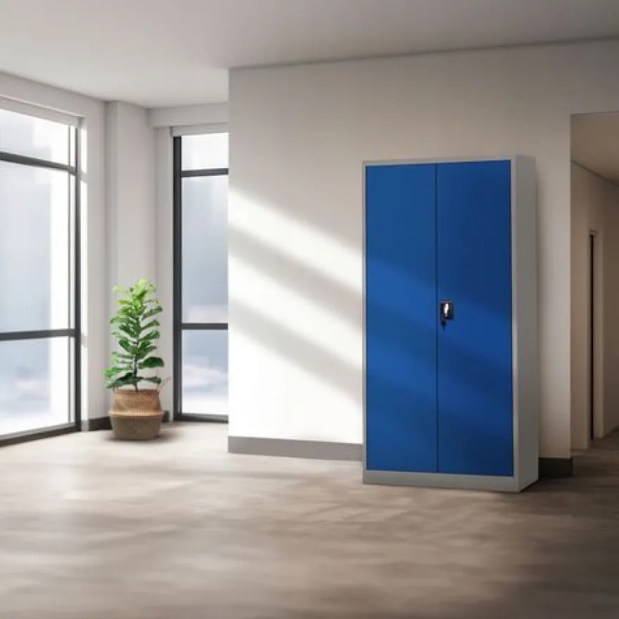 4er Set Aktenschrank Metallschrank Büroschrank 185 cm x 90 cm x 40 cm Grau/Blau