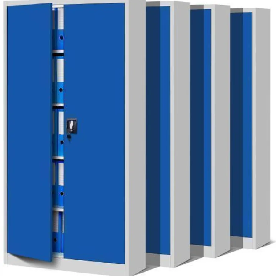 4er Set Aktenschrank Metallschrank Büroschrank 185 cm x 90 cm x 40 cm Grau/Blau
