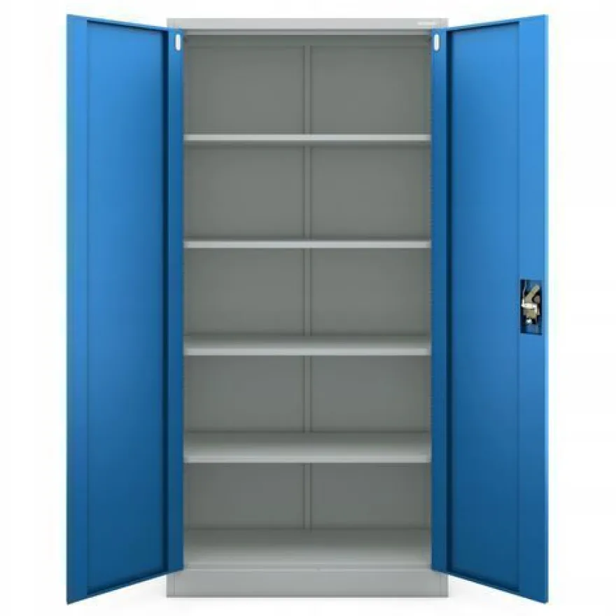 4er Set Aktenschrank Metallschrank Büroschrank 185 cm x 90 cm x 40 cm Grau/Blau
