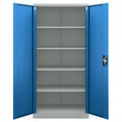 4er Set Aktenschrank Metallschrank Büroschrank 185 cm x 90 cm x 40 cm Grau/Blau