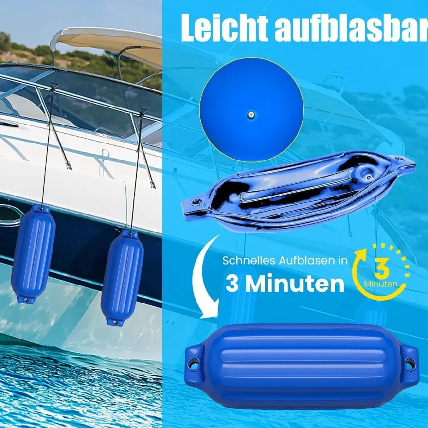 4er Set Bootsfender Langfender Kugelfender Set Boot Rammschutz Stegfender
