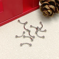 10er Set Curved Barbell Piercing Edelstahl 16G 10mm Augenbrauen Lippen Helix