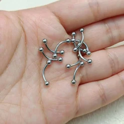10er Set Curved Barbell Piercing Edelstahl 16G 10mm Augenbrauen Lippen Helix