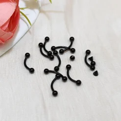 10er Set Curved Barbell Piercing Lippe Augenbrauen 1,2mm 6-12mm Chirurgenstahl