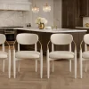 4er-Set elegante Polsterstühle in Creme mit goldenen Akzenten