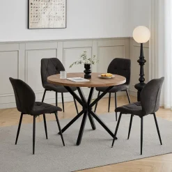 8er-Set Esszimmerstühle, moderne Küchenstühle, gepolstert mit Metallbeinen