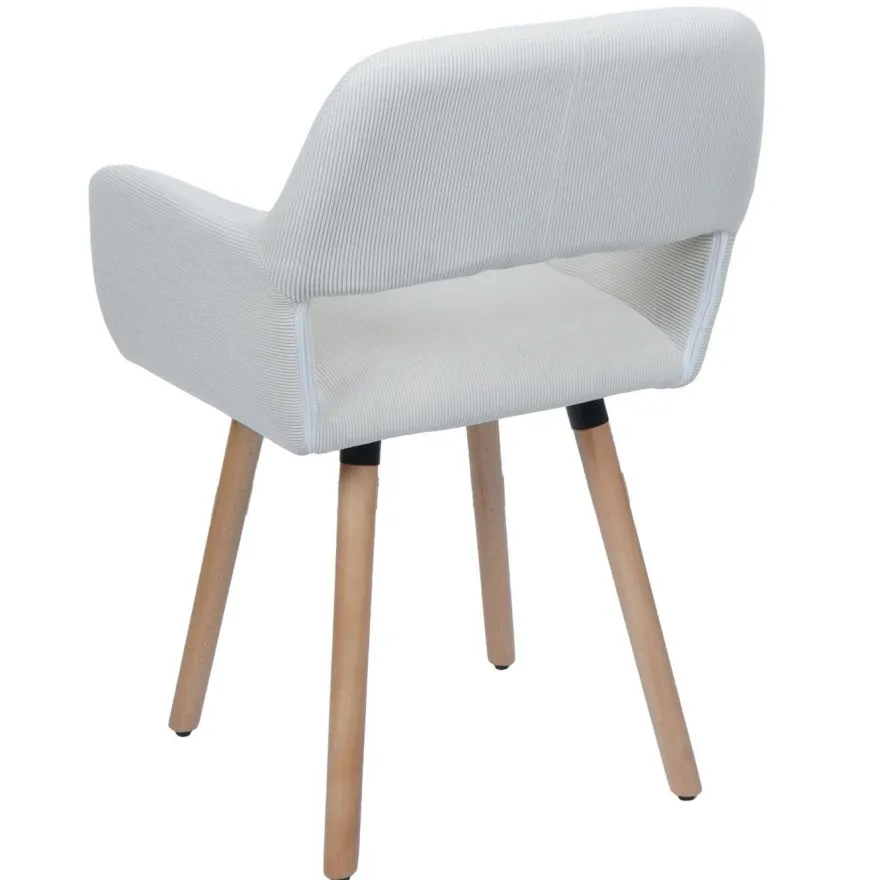 6er-Set Esszimmerstuhl HWC-A50 II, Stuhl Polsterstuhl, Holz Stoff Cord (400g/m²)