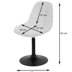 2er-Set Esszimmerstuhl HWC-A60, Küchenstuhl Drehstuhl Stahl Stoff Bouclé 450g/m²