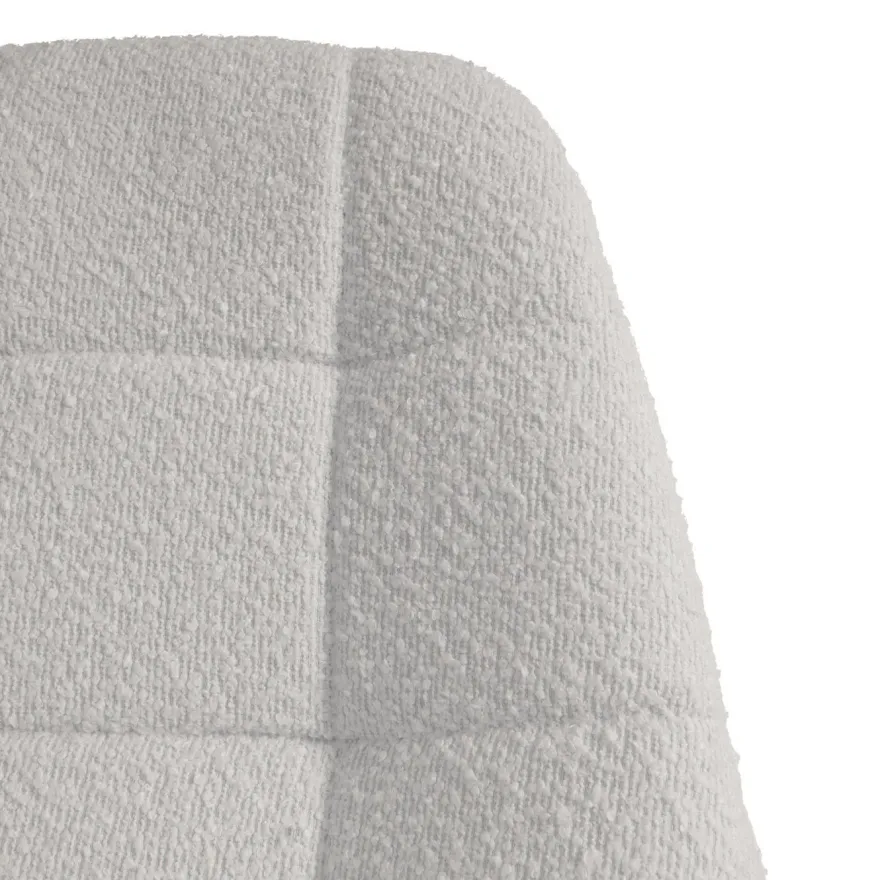 2er-Set Esszimmerstuhl HWC-A60, Küchenstuhl Drehstuhl Stahl Stoff Bouclé 450g/m²