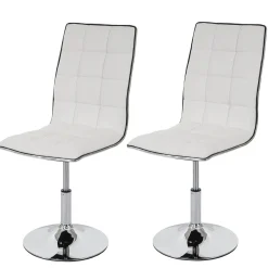 2er-Set Esszimmerstuhl HWC-C41, Stuhl Küchenstuhl höhenverstellbar drehbar Kunstleder