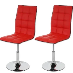 2er-Set Esszimmerstuhl HWC-C41, Stuhl Küchenstuhl höhenverstellbar drehbar Kunstleder