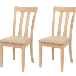 2er-Set Esszimmerstuhl HWC-G46, Küchenstuhl Stuhl, Stoff/Textil Massiv-Holz