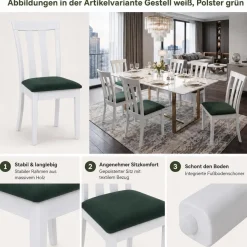 2er-Set Esszimmerstuhl HWC-G46, Küchenstuhl Stuhl, Stoff/Textil Massiv-Holz