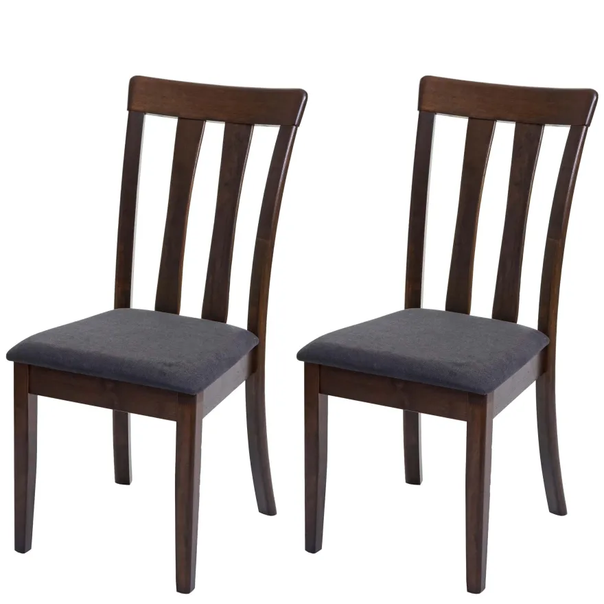 2er-Set Esszimmerstuhl HWC-G46, Küchenstuhl Stuhl, Stoff/Textil Massiv-Holz