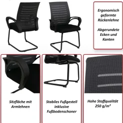 2er-Set Esszimmerstuhl HWC-K51, Stuhl Armlehne, Stoff/Textil (250g/m²)