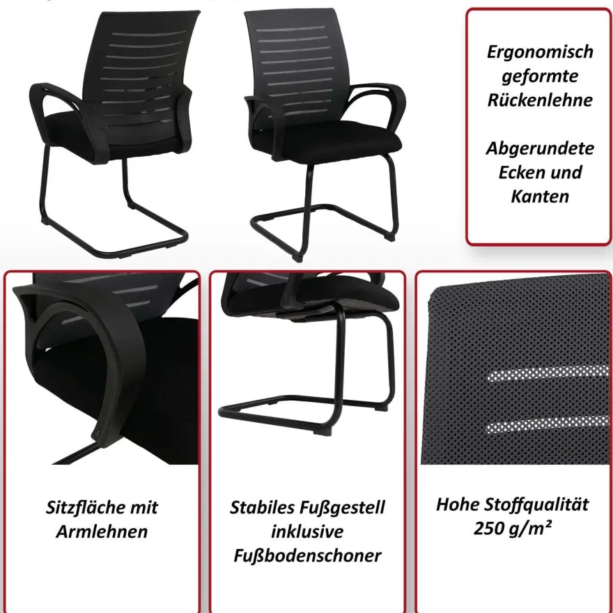 2er-Set Esszimmerstuhl HWC-K51, Stuhl Armlehne, Stoff/Textil (250g/m²)
