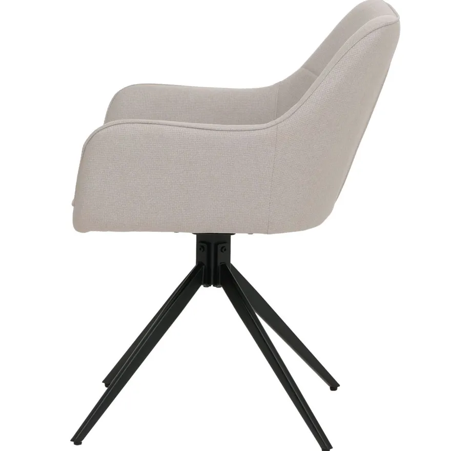 2er-Set Esszimmerstuhl HWC-O47, Küchenstuhl, drehbar Auto-Return, Stoff 270g/m²