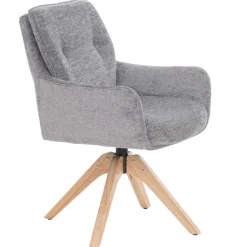 6er-Set Esszimmerstuhl HWC-Q37, Stoff 680g/m² Chenille Holz MVG