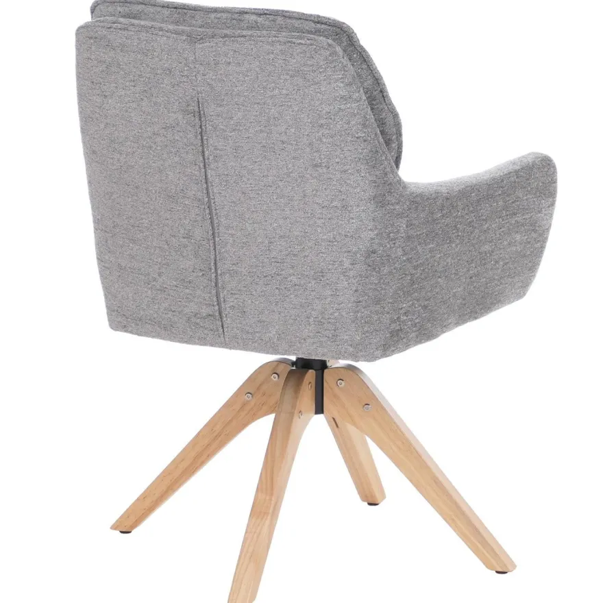 6er-Set Esszimmerstuhl HWC-Q37, Stoff 680g/m² Chenille Holz MVG