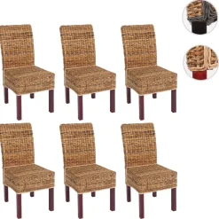 6er-Set Esszimmerstuhl Korbstuhl M69 Bananengeflecht